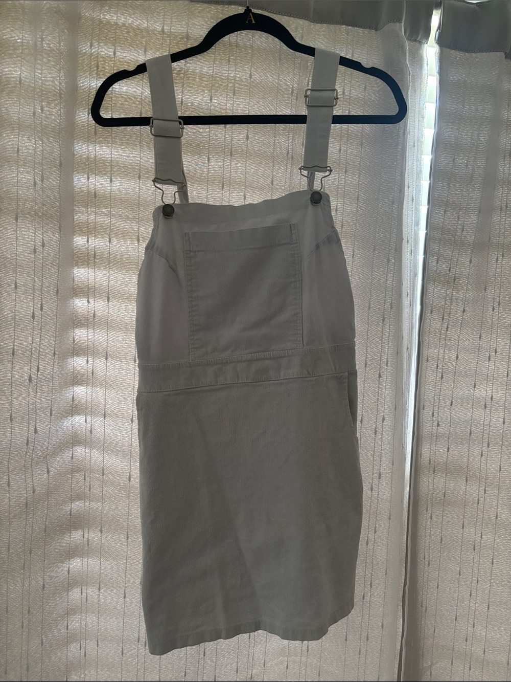 Free People gray overall pinafore midi dress